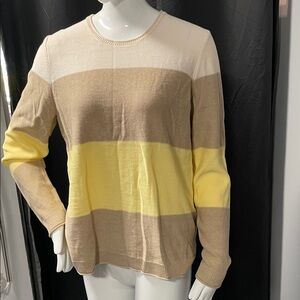 Olsen Striped Sweater in Cream, Yellow, and Tan